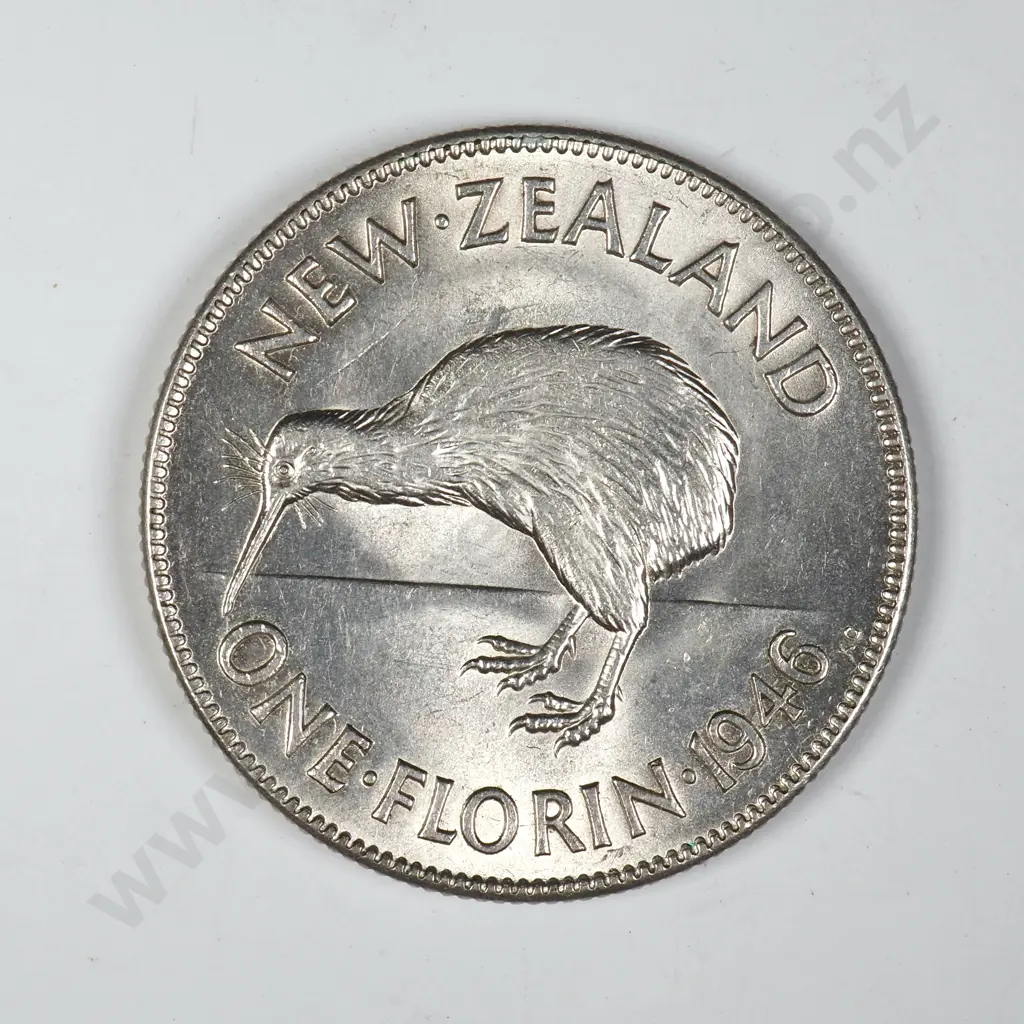 1946 New Zealand Florin - Better Grade Image 1++