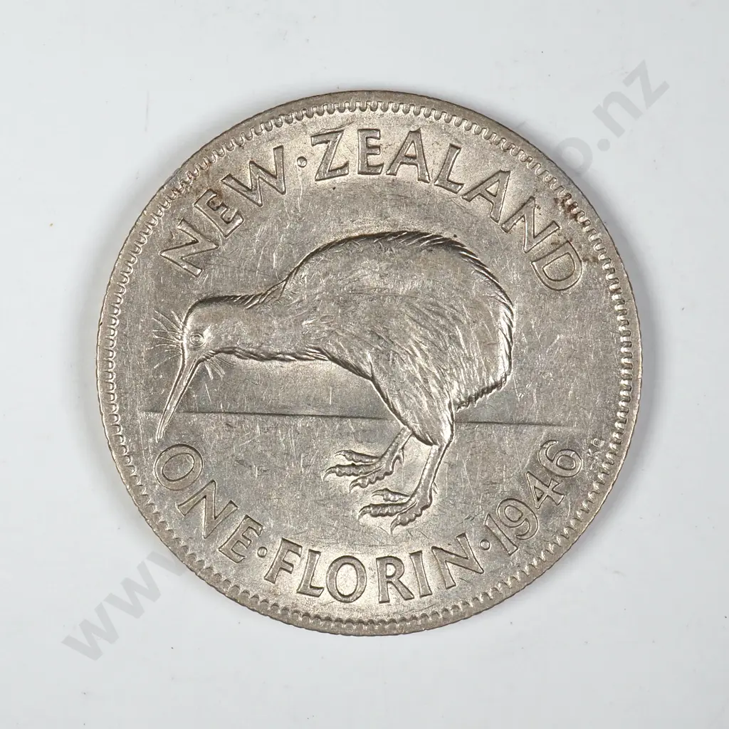 1946 New Zealand Florin - Better Grade Image 1++
