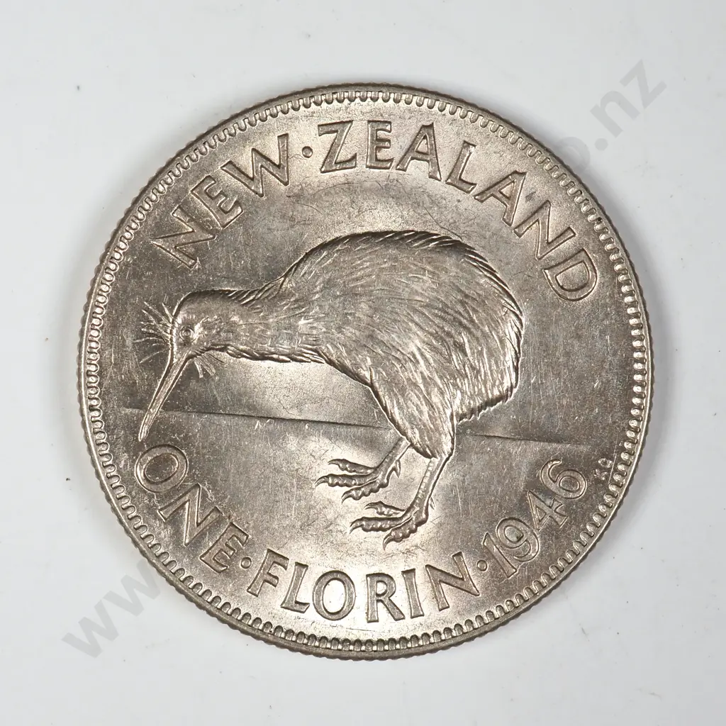 1946 New Zealand Florin - Better Grade Image 1++