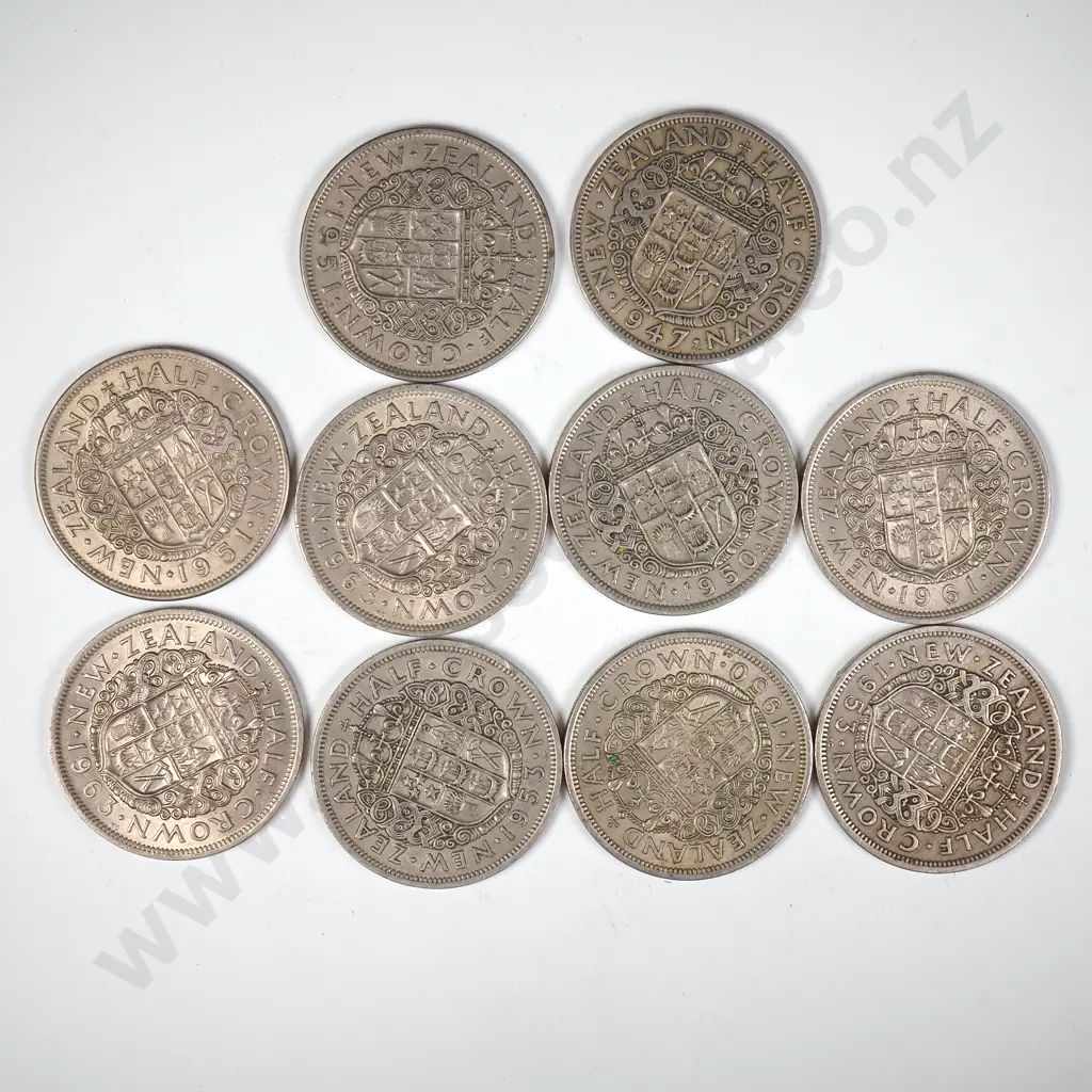 Assorted post 1947 New Zealand Half Crowns  Image 1++