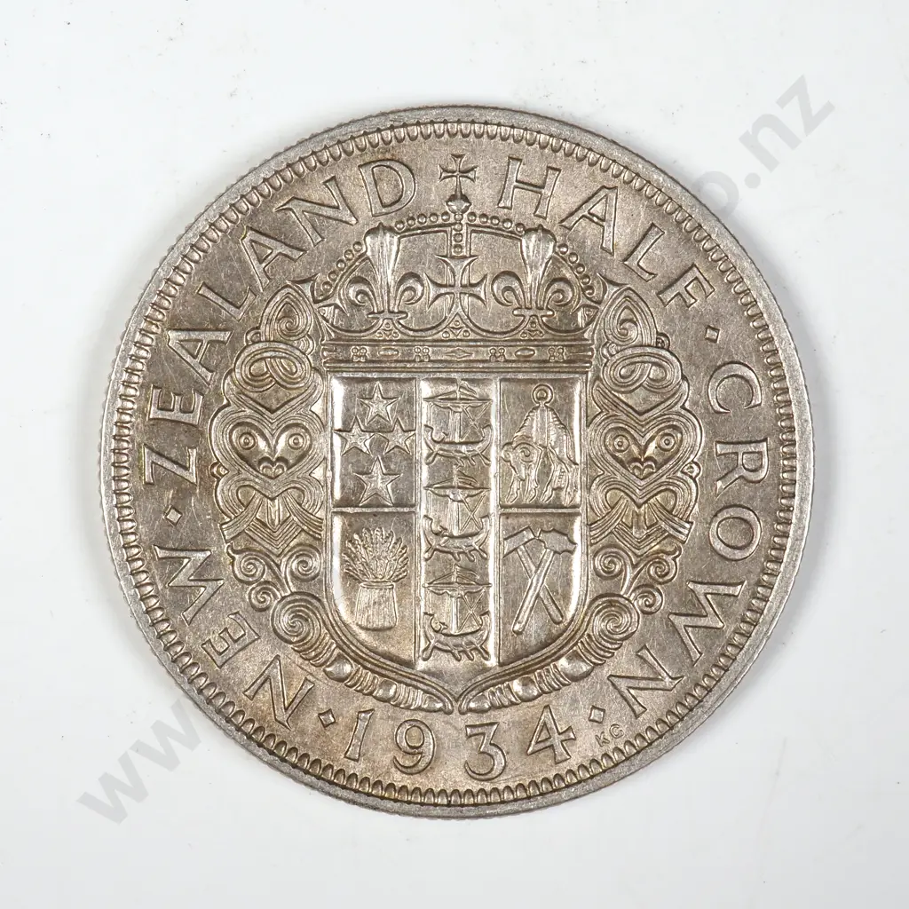 1934 New Zealand Half Crown - Better Grade Image 1++