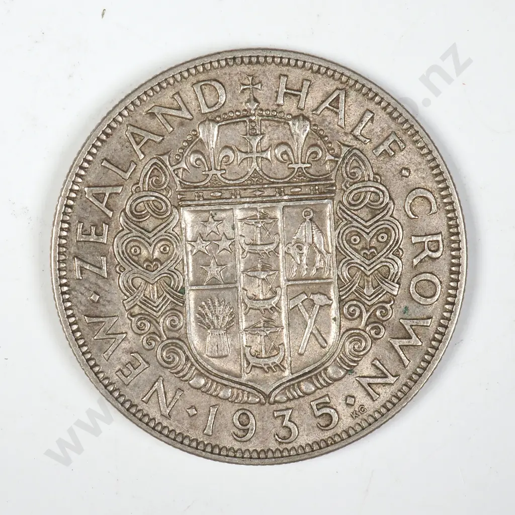 1935 New Zealand Half Crown - Better Grade Image 1++