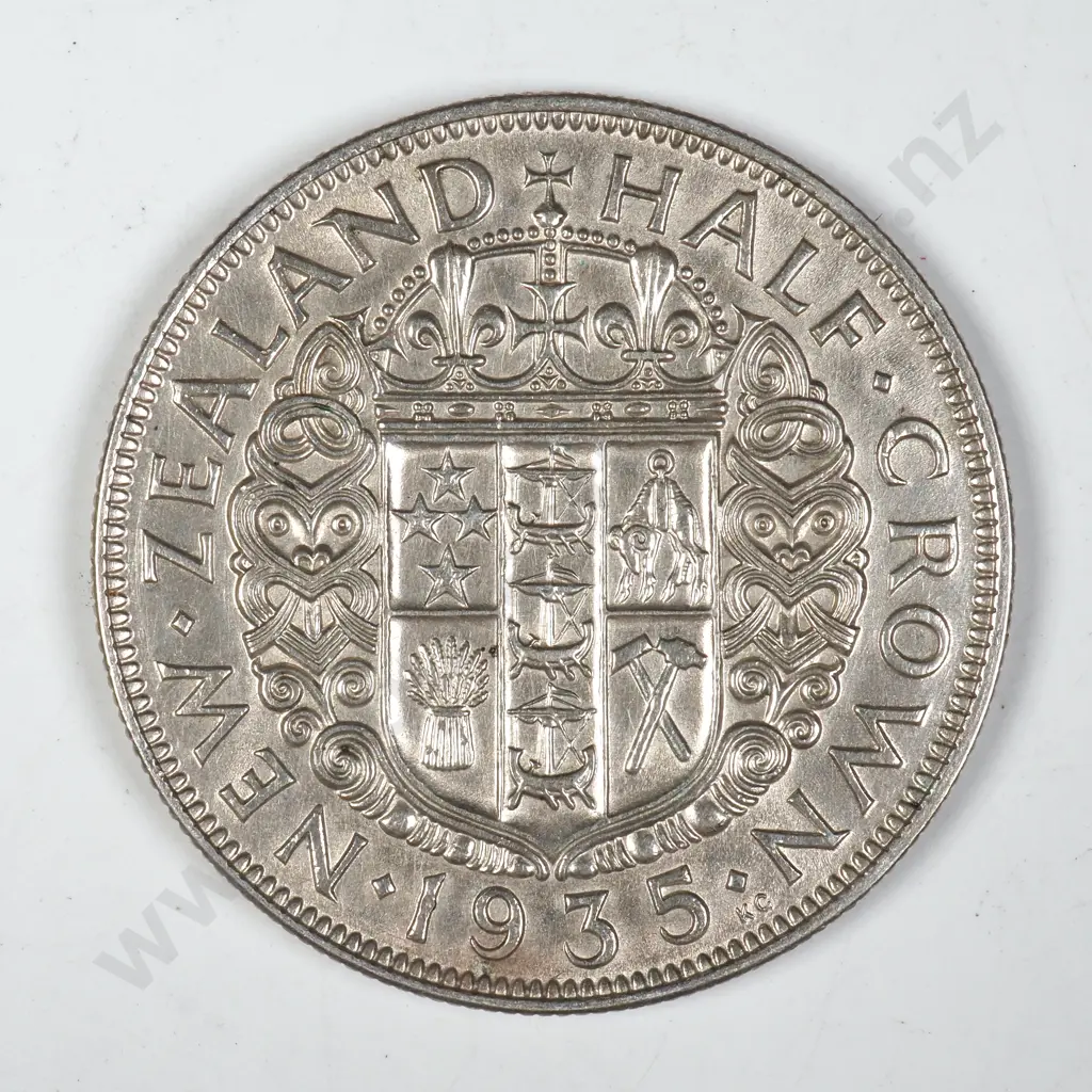1935 New Zealand Half Crown - Better Grade Image 1++