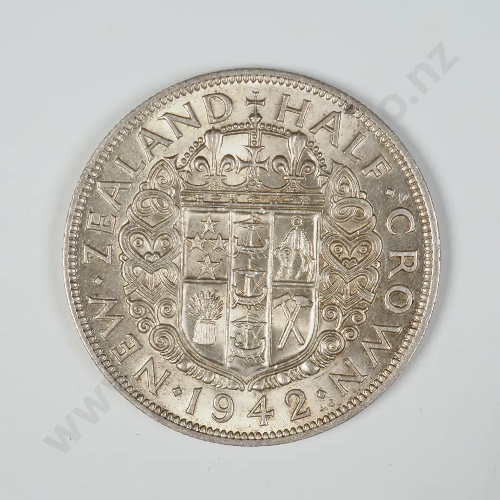 1942 New Zealand Half Crown - Better Grade Image 1++