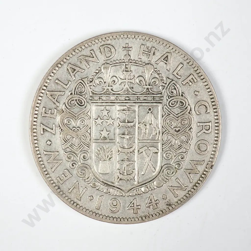 1944 New Zealand Half Crown - Better Grade Image 1++