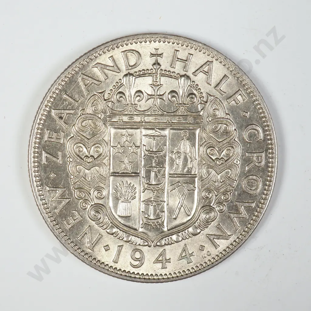 1944 New Zealand Half Crown - Better Grade Image 1++