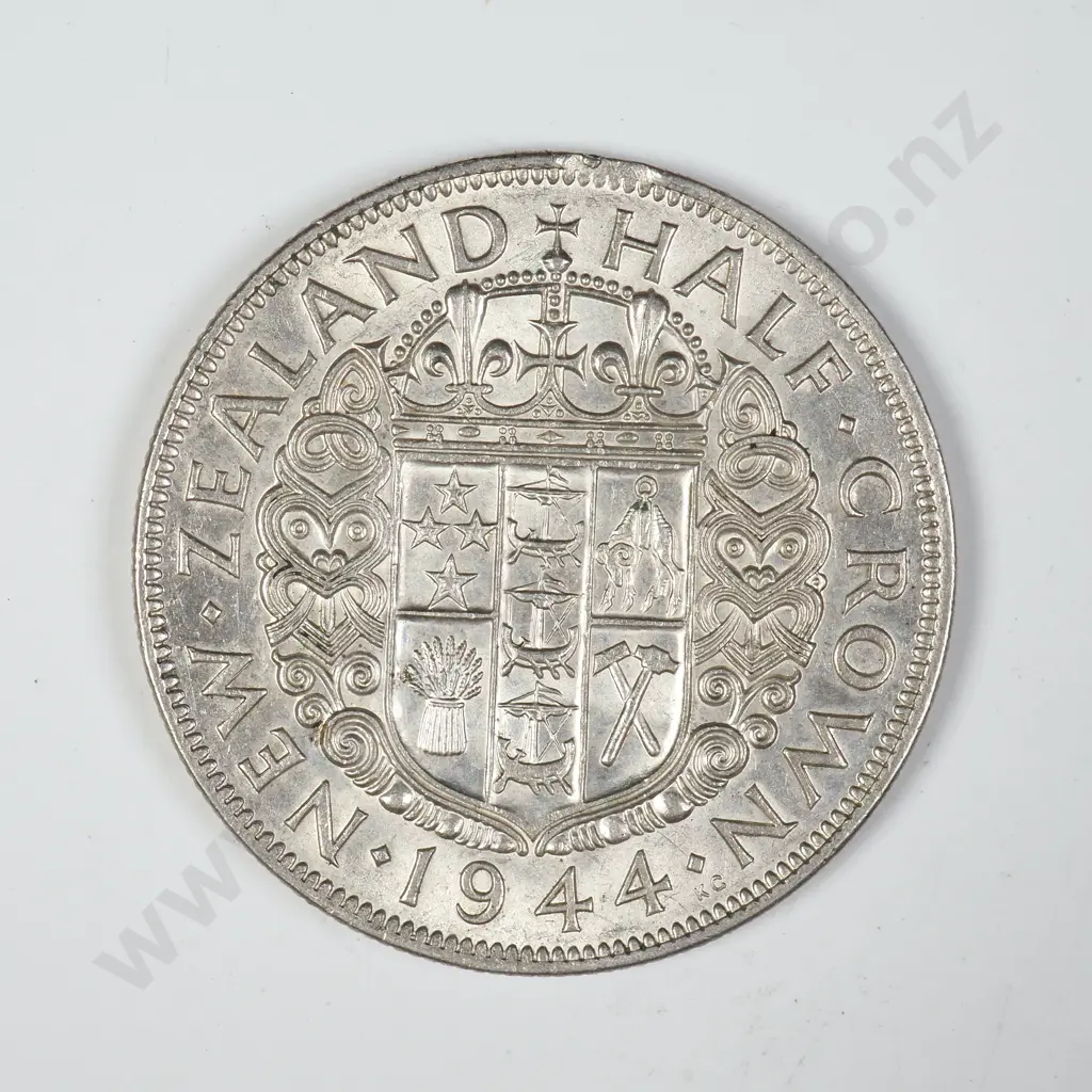1944 New Zealand Half Crown - Better Grade Image 1++