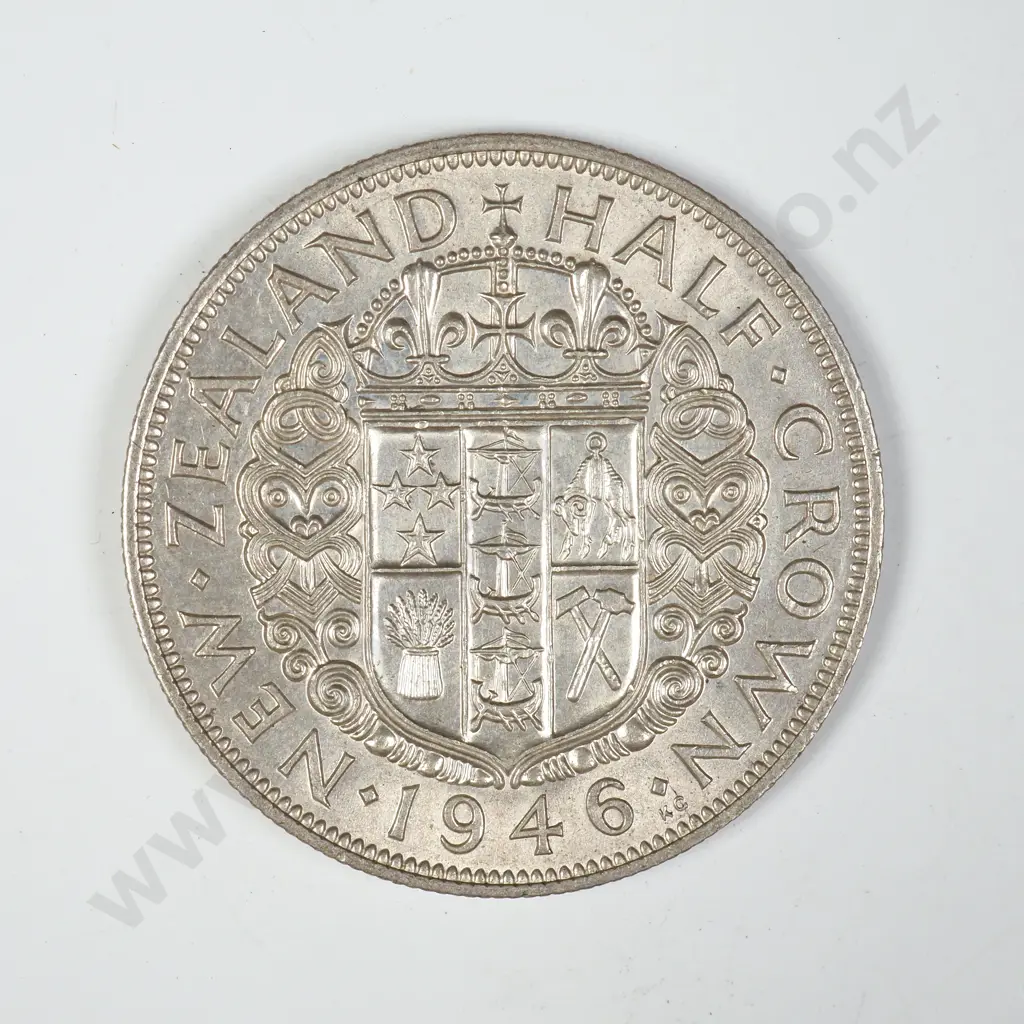 1946 New Zealand Half Crown - Better Grade Image 1++