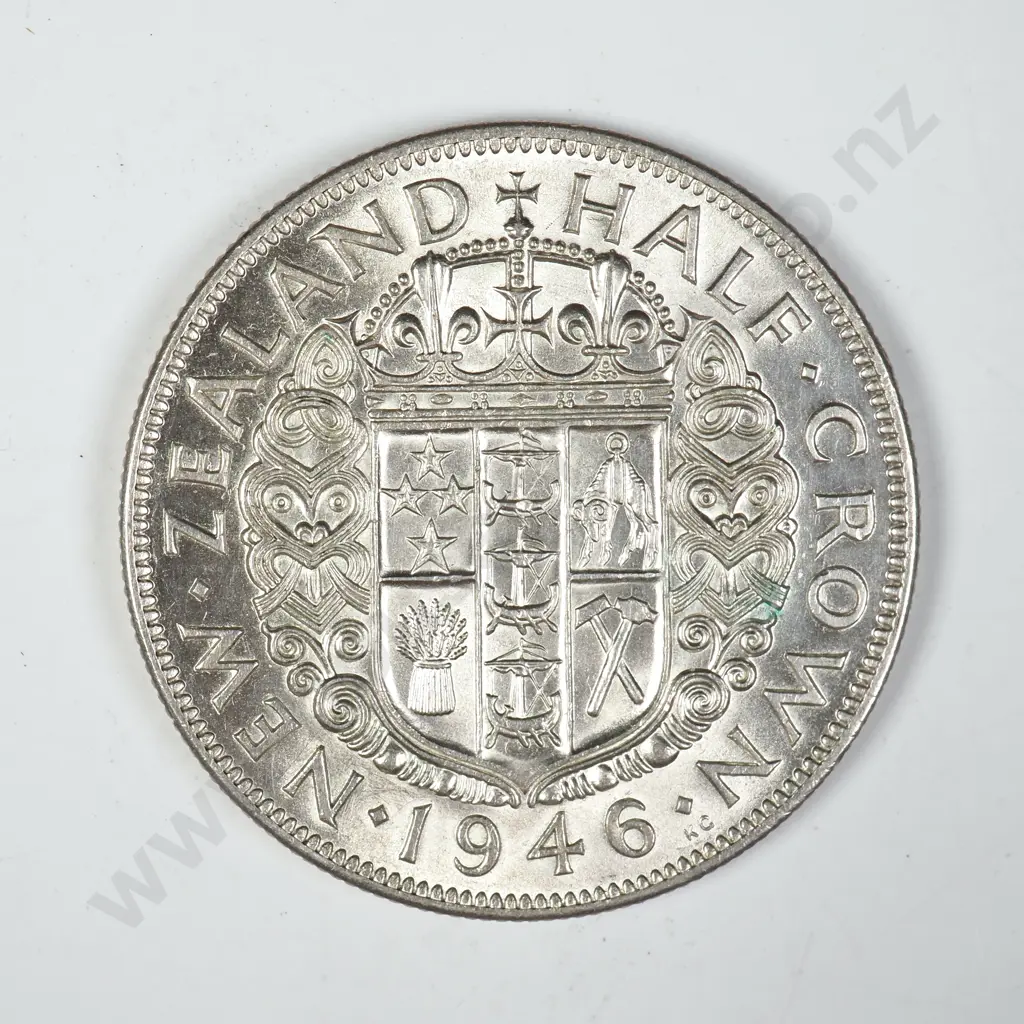 1946 New Zealand Half Crown - Better Grade Image 1++
