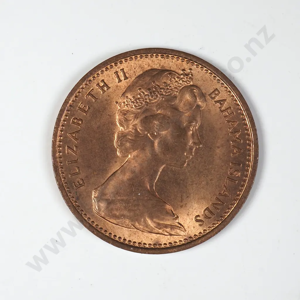 New Zealand Bahamas 2 Cents Mule Coin AUNC CV $150 Image 1++
