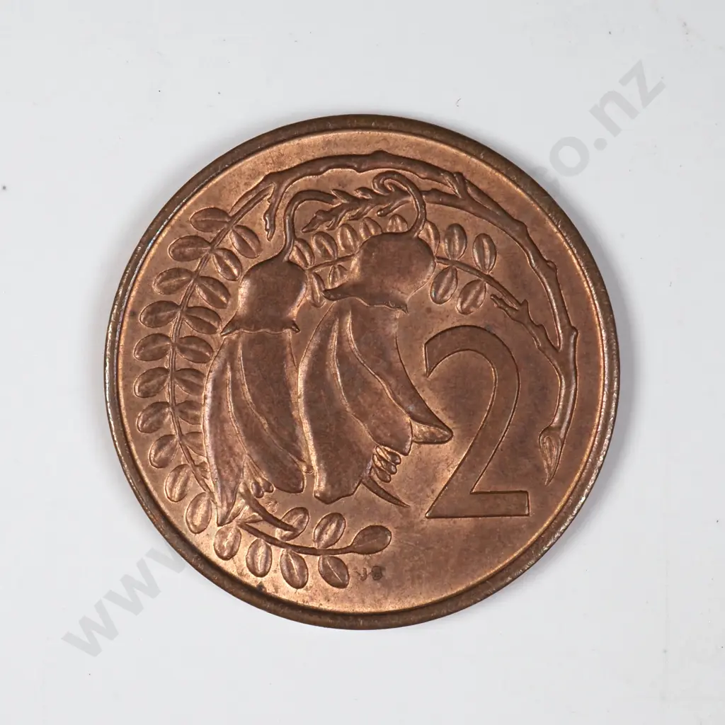New Zealand Bahamas 2 Cents Mule Coin AUNC CV $150 Image 1++
