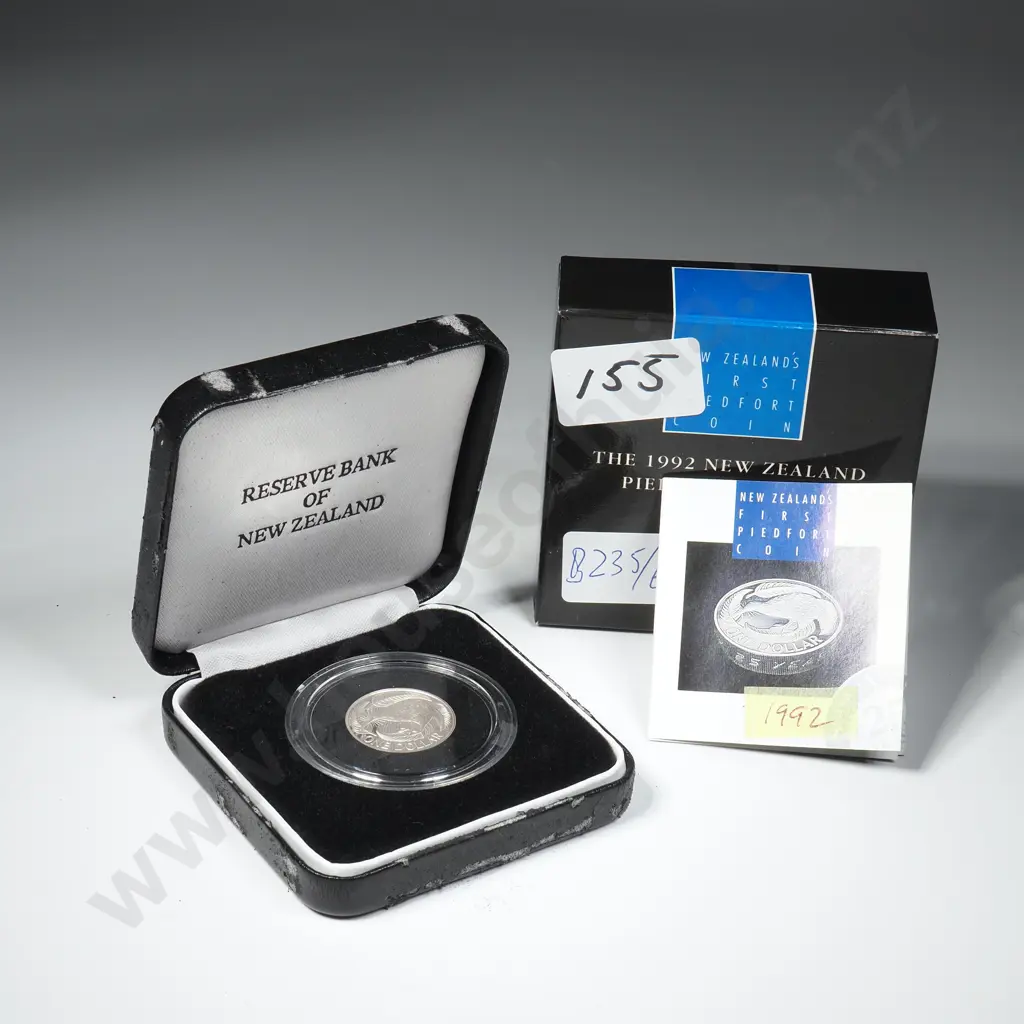 1992 New Zealand Piedfort Silver Proof Dollar Image 1++