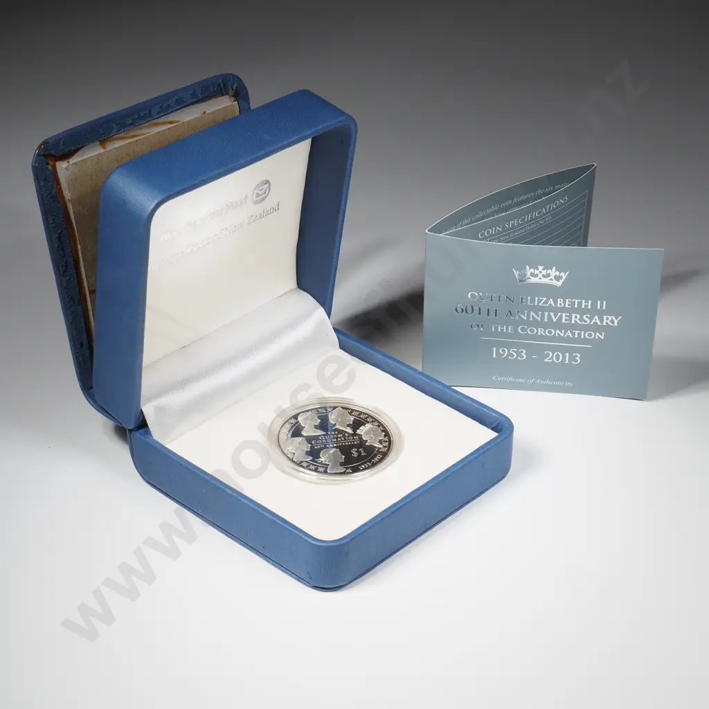 2013 New Zealand QEII Jubilee One Ounce Silver Proof Coin Image 1++