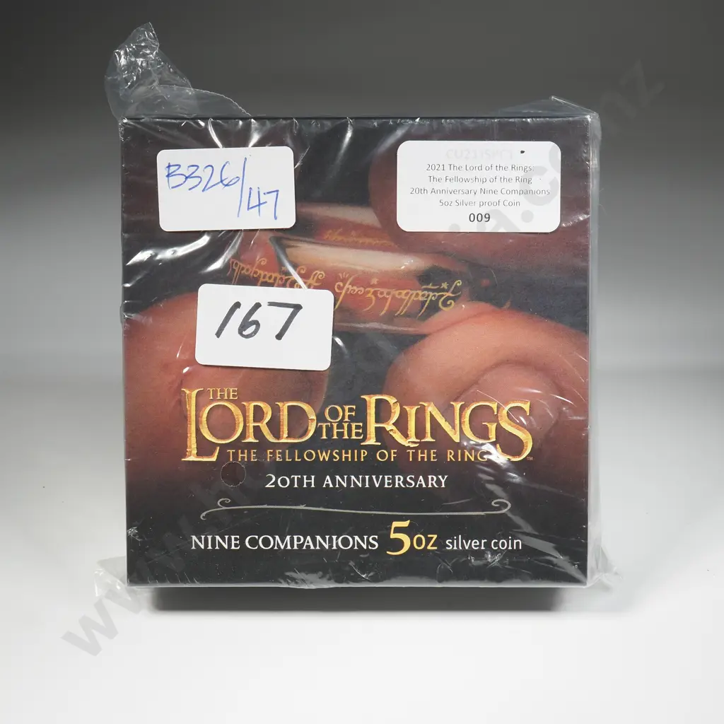 2021 Lord of the Rings 5 Ounce Silver Proof Coin - 20th Anniversary CV $1100 NZD Image 1++