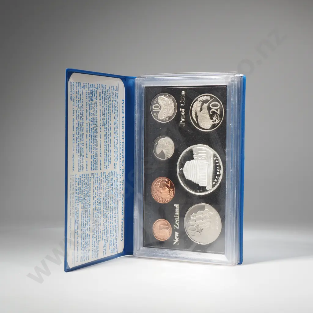 1978 New Zealand Proof Coin Set w Sterling Silver Dollar Image 1++