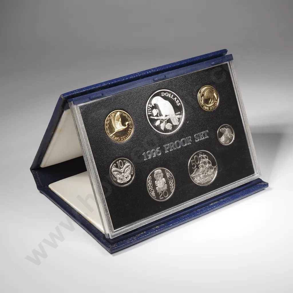 1996 New Zealand kaka Proof Coin Set w Silver Five Dollar Coin Image 1++