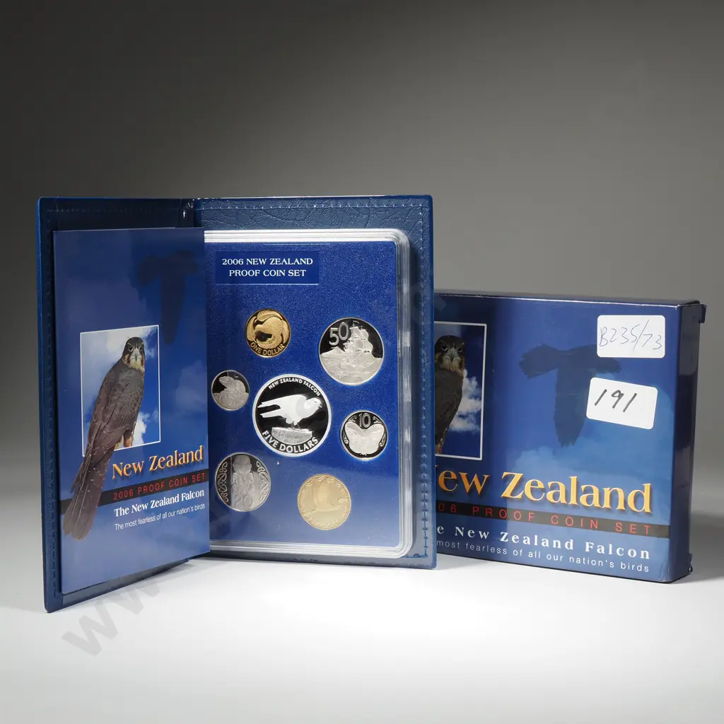 2006 New Zealand Proof Coin Set w Silver Five Dollar Coin Image 1++