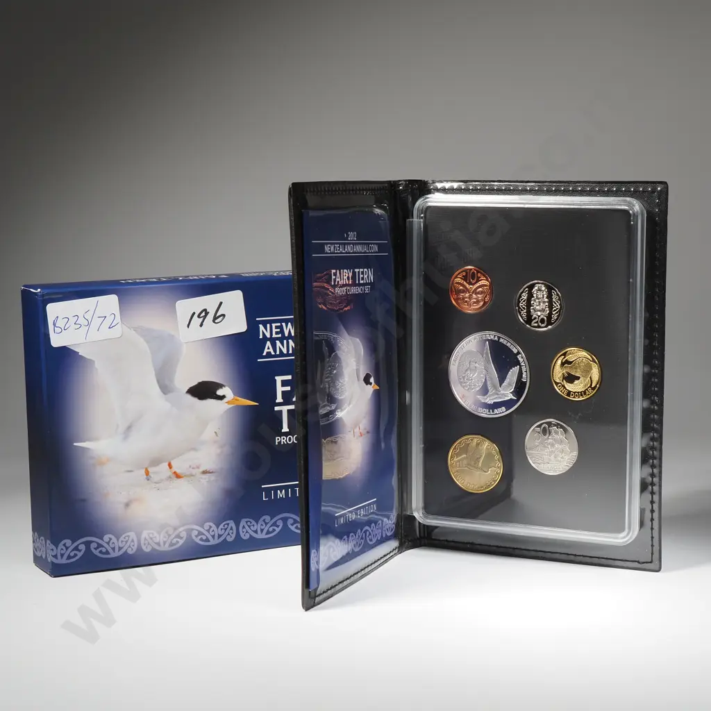 2012 New Zealand Annual Coin Proof Currency Set w One Ounce Silver Coin Image 1++