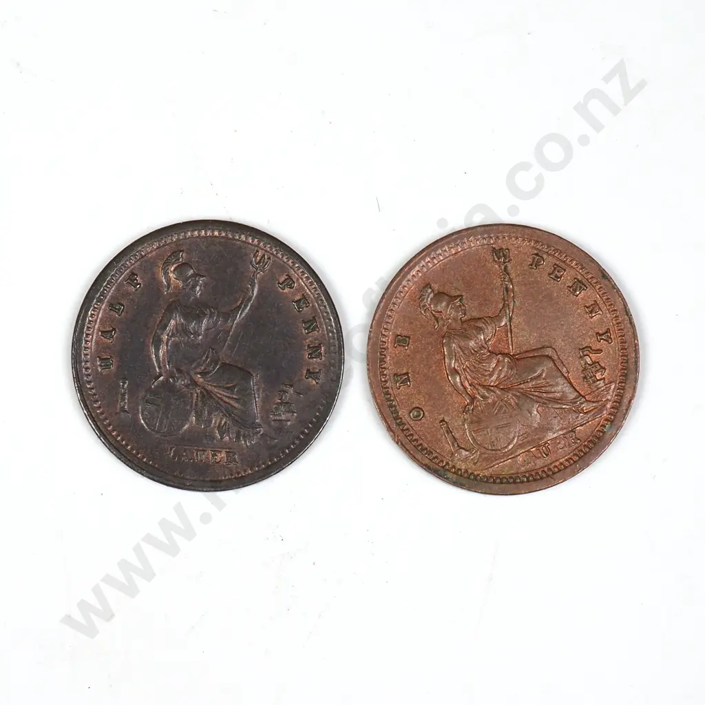Two Lauer Half Penny Tokens  Image 1++