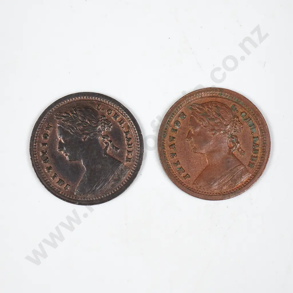 Two Lauer Half Penny Tokens  Image 1++