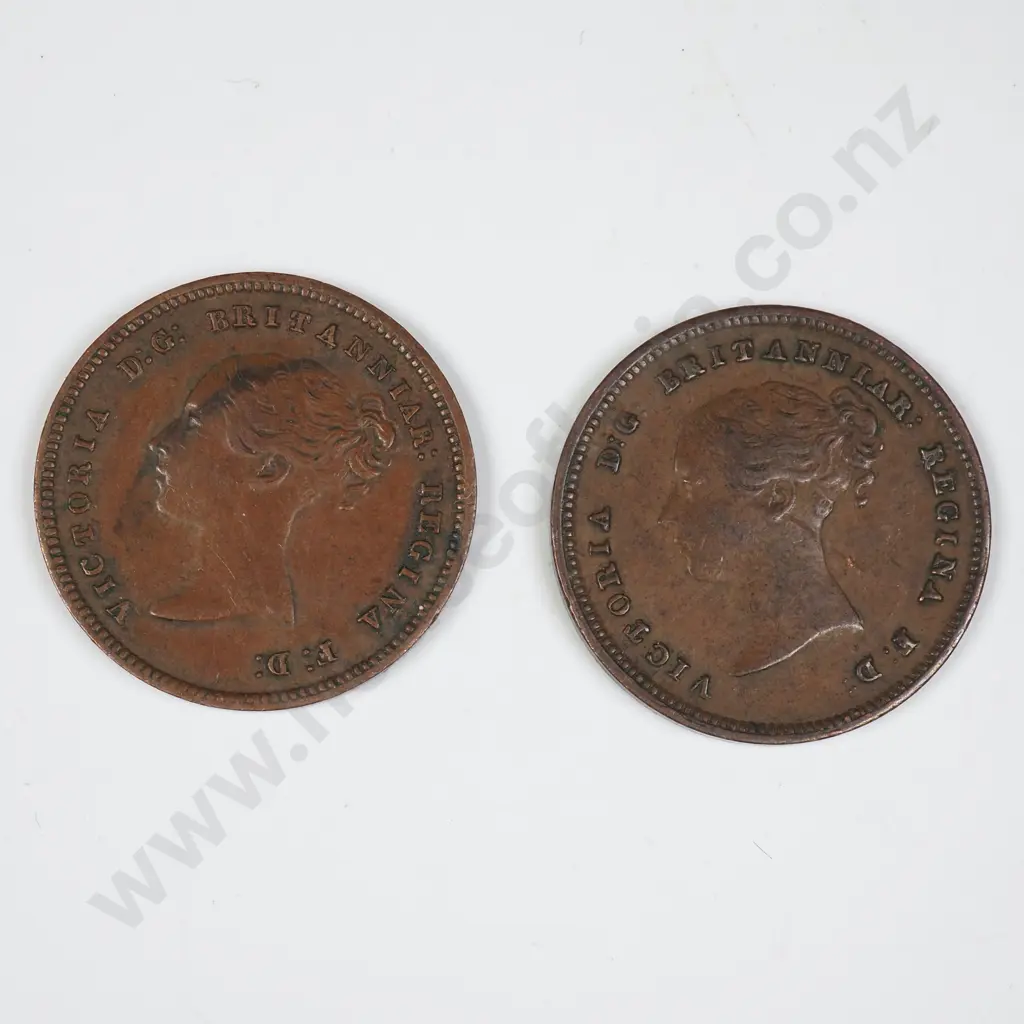 1843 & 1844 United Kingdom Half Farthings - VF Combined CV 14 GBP  Image 1++