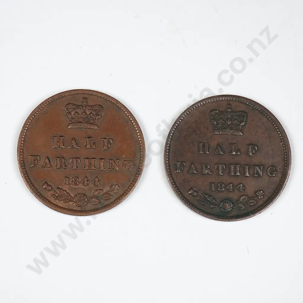 1843 & 1844 United Kingdom Half Farthings - VF Combined CV 14 GBP  Image 1++