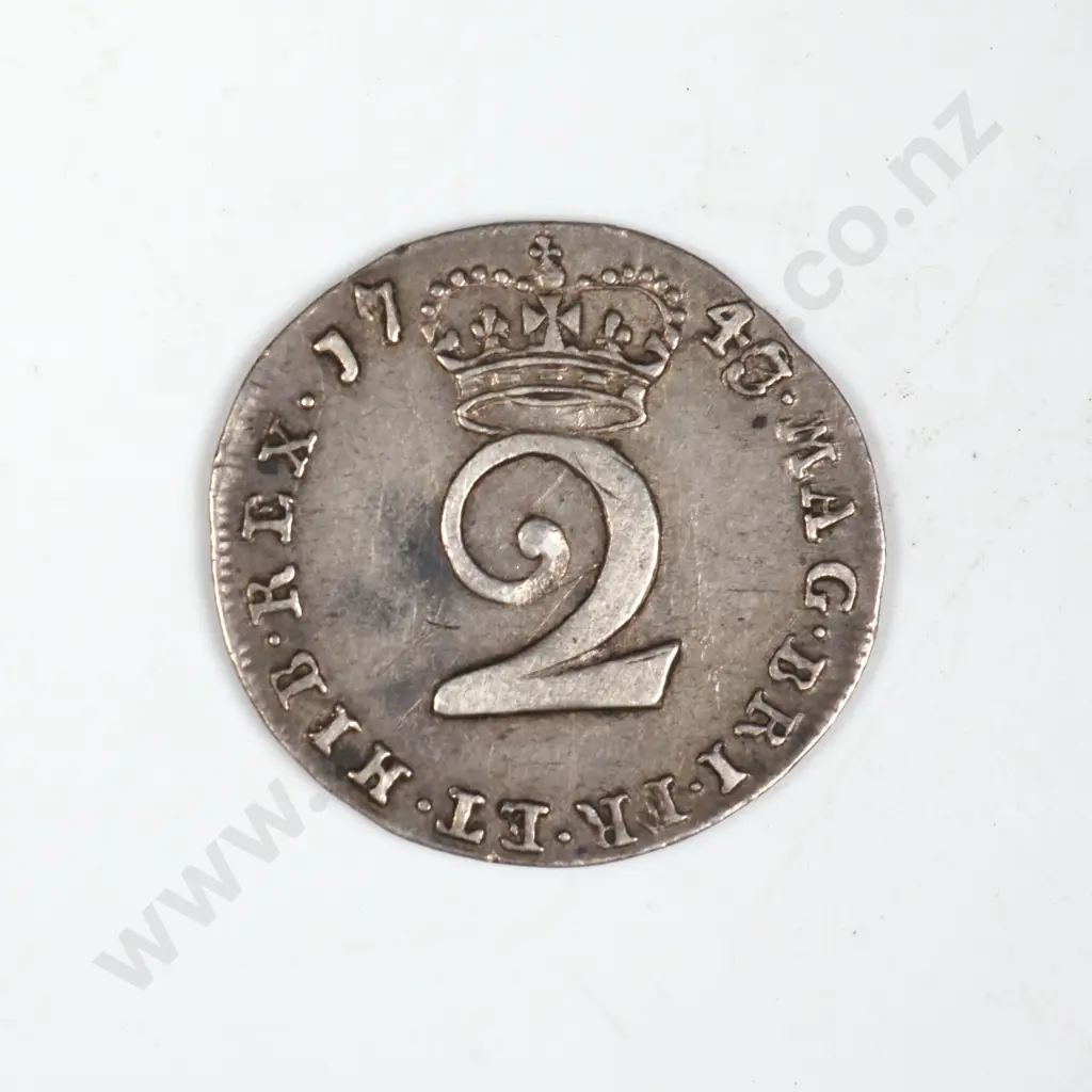 1747 United Kingdom Silver Two Pence Image 1++