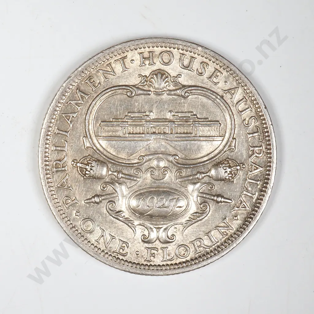 1927 Australia Canberra Florin - Better Grade Image 1++