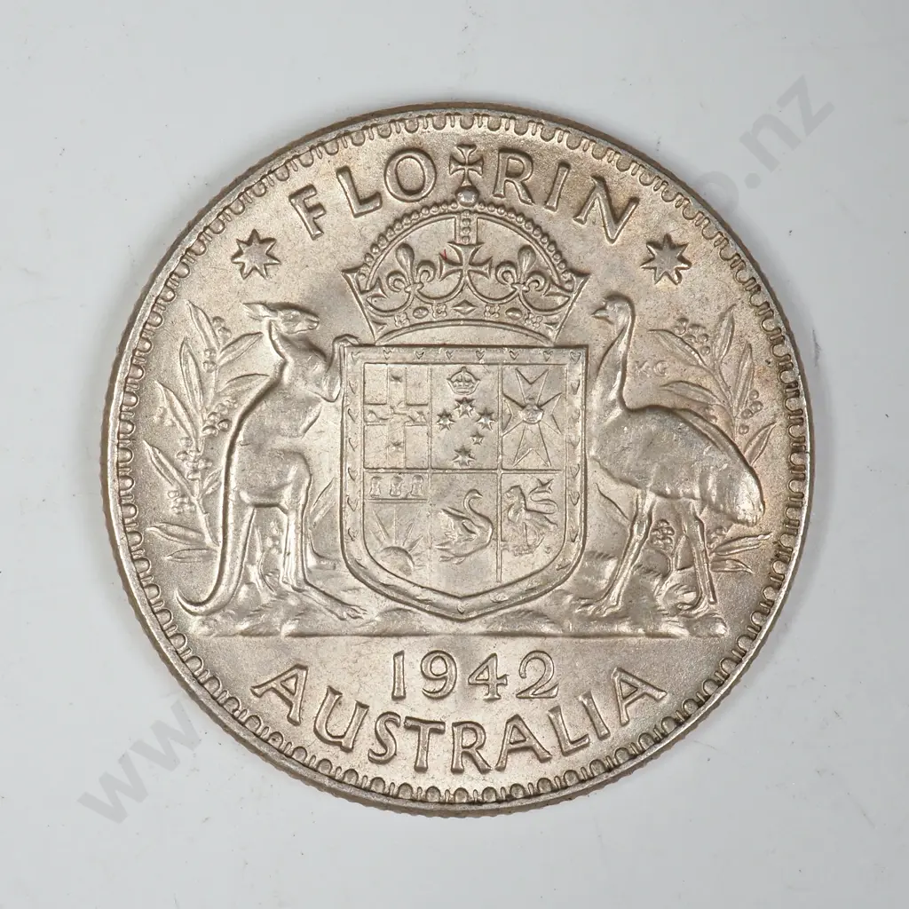 1942 Australia Florin AUNC Image 1++