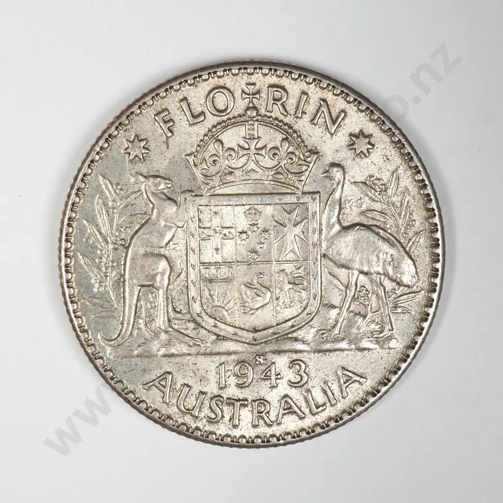 1943 Australia Florin - Better Grade Image 1++