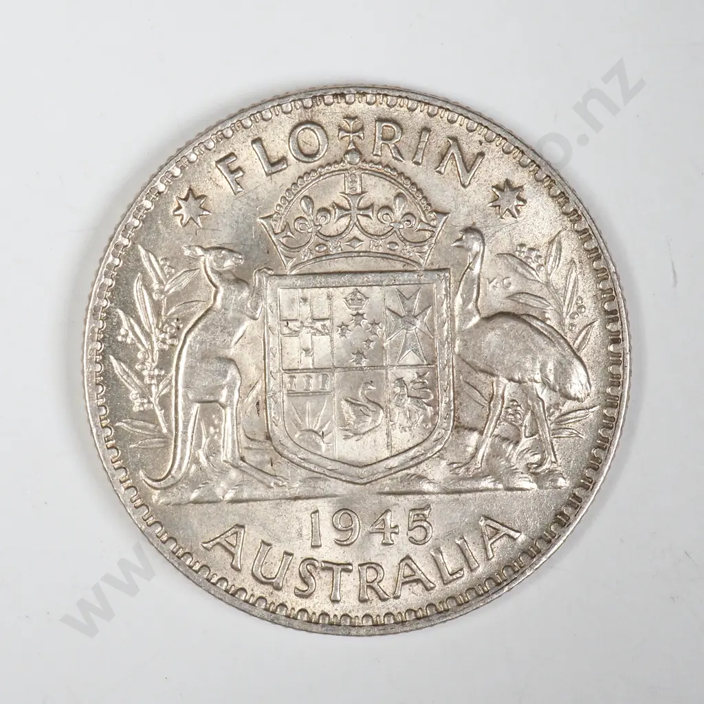 1945 Australia Florin - Better Grade Image 1++