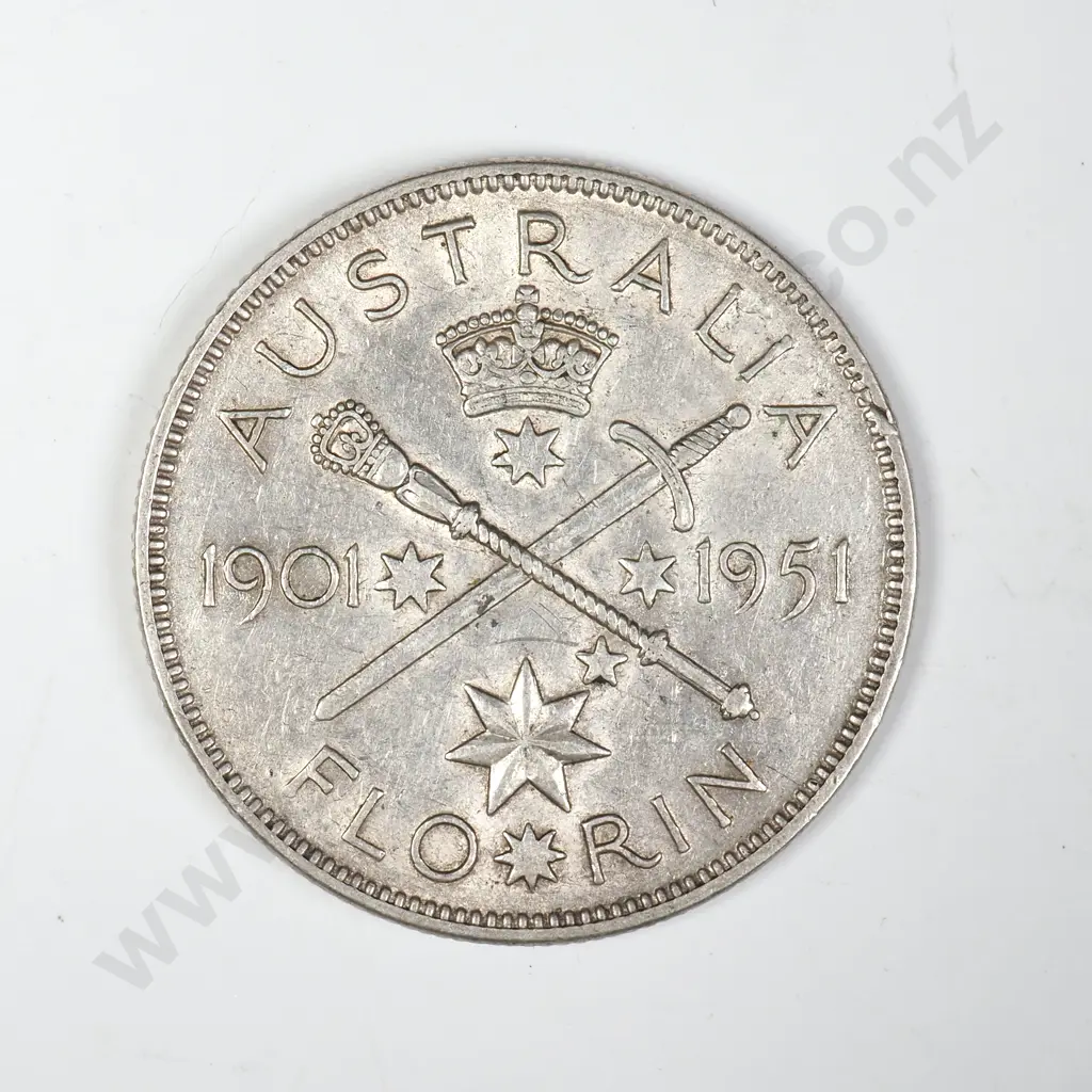 1951 Australia Florin - Better Grade Image 1++