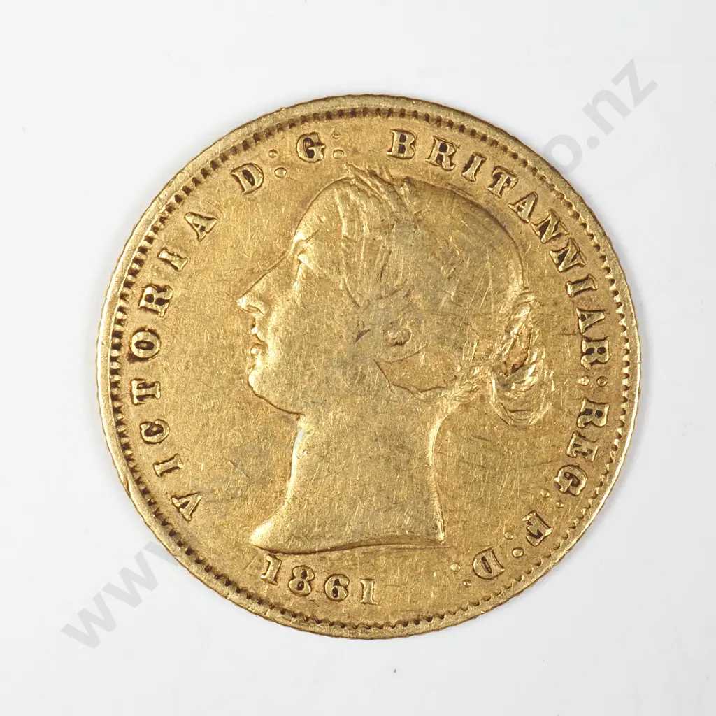 Scarce Australia 1861 Half Sovereign Image 1++