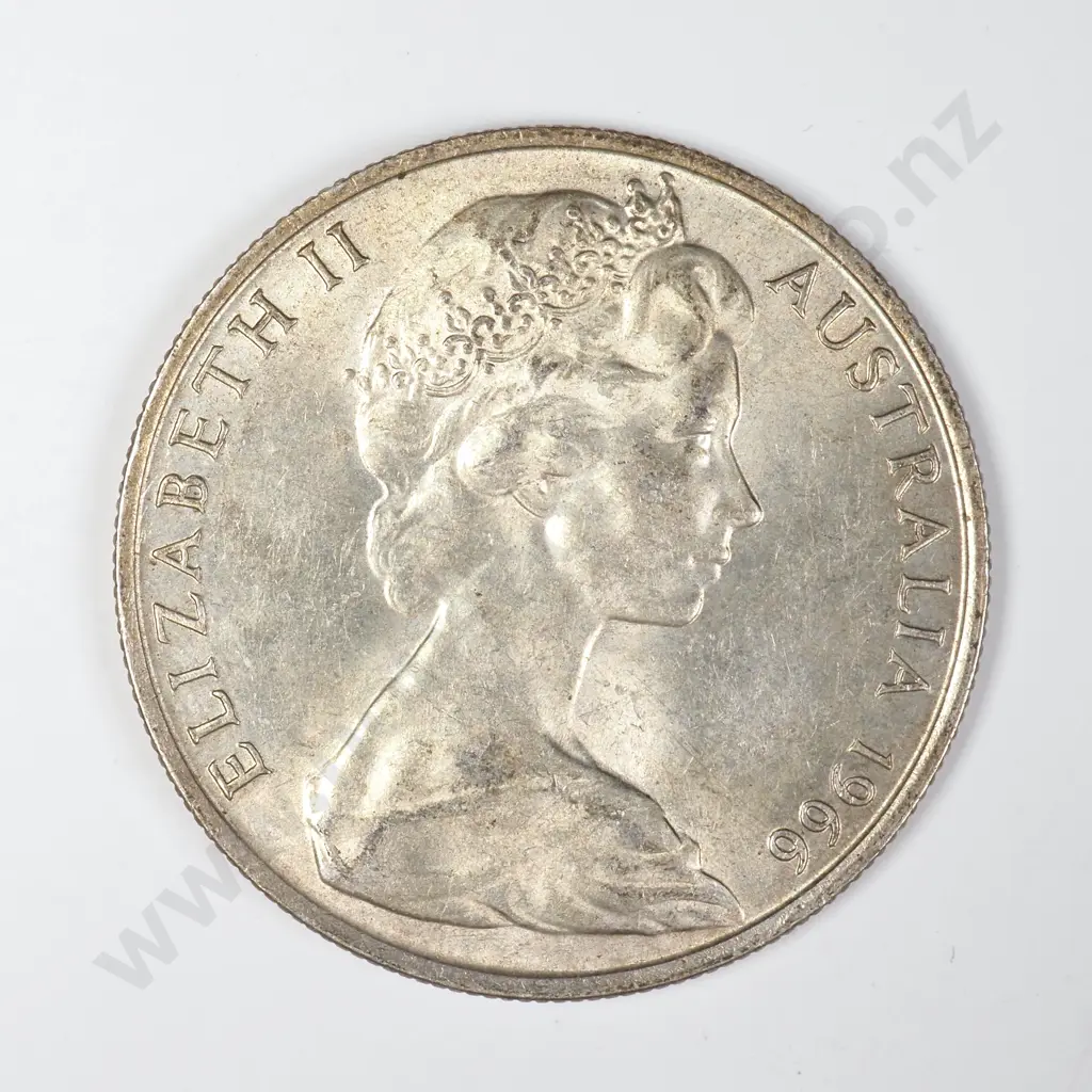 1966 Australia 80% SIlver 50 Cent Coin Image 1++