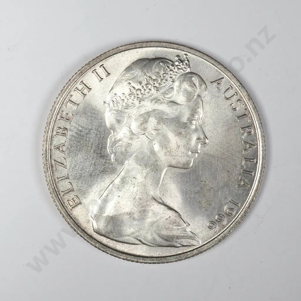 1966 Australia Fifty Cent Coin 80% Silver Coin - AUNC Image 1++