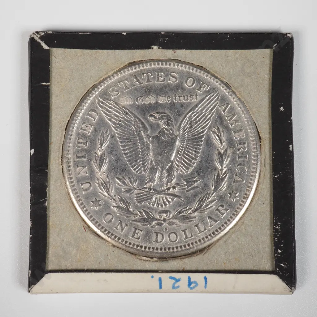 Cased 1921 United States of America Morgan Dollar Image 1++