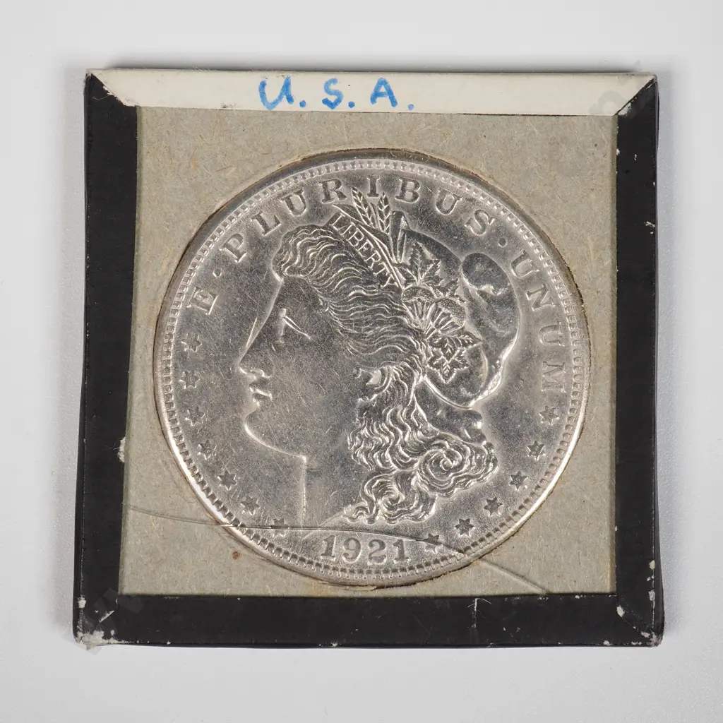 Cased 1921 United States of America Morgan Dollar Image 1++