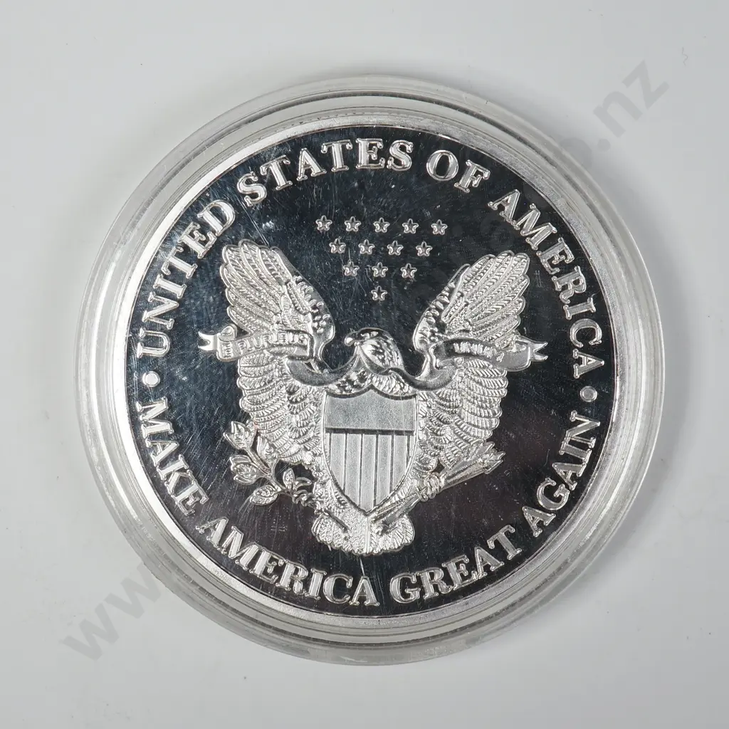 Donald J Trump Make America Great Again One Ounce Silver Coin Image 1++