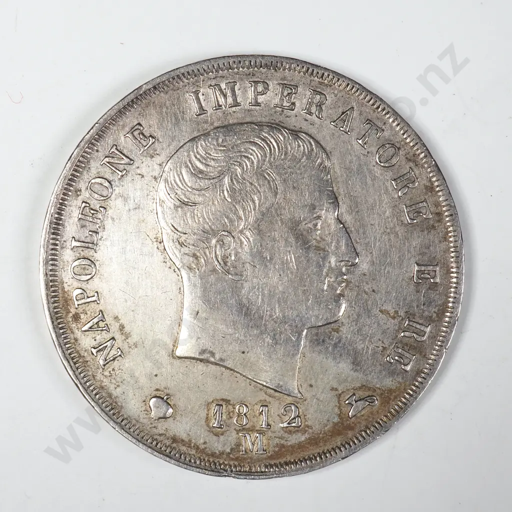 1812 M Napoleonic Kingdom of Italy 5 Lire Image 1++