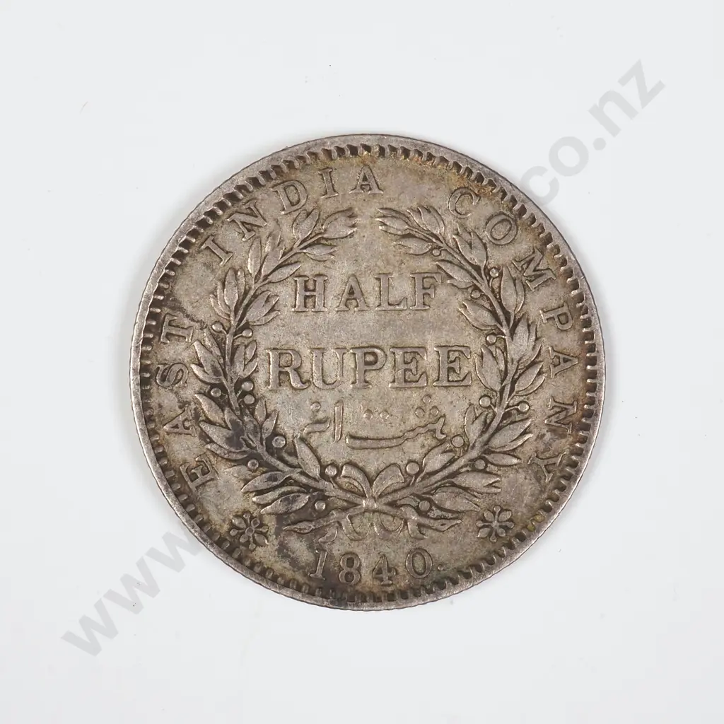 1840 India Half Rupee Image 1++