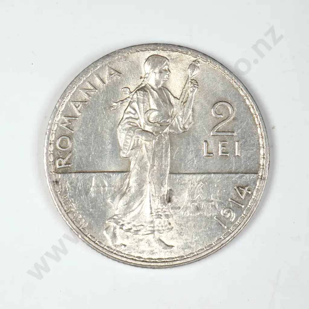 1914 Romania 2 Lei - Better Grade Image 1++