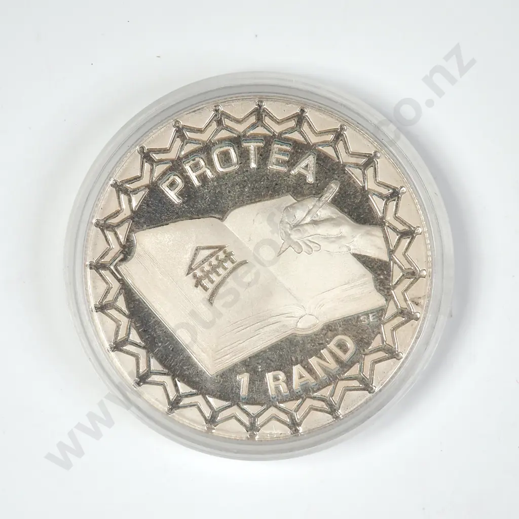 1996 South Africa Protea One Rand Silver Proof Coin Image 1++