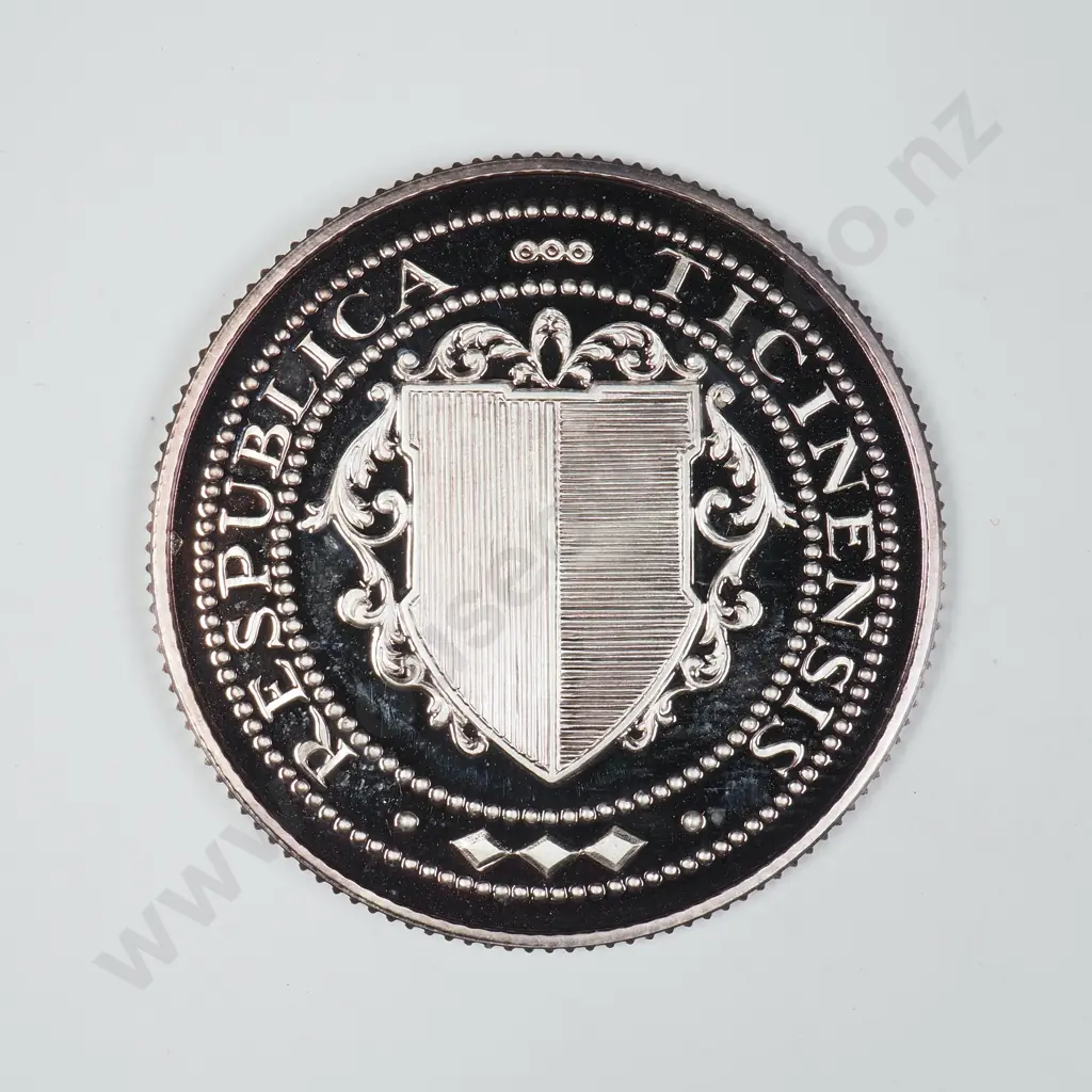 1991 Swiss One Ounce Silver Coin Image 1++