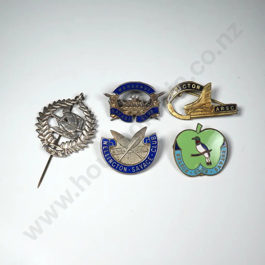 Assorted Vintage Savage Club Badges - Some Sterling Image 1++