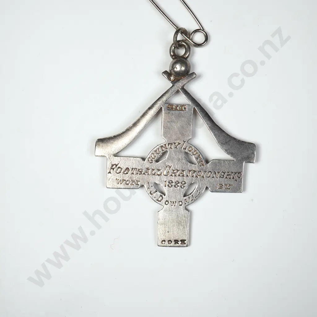 Sterling Silver Irish Football Championship Prize Medal, 1888 – Interesting. Image 1++