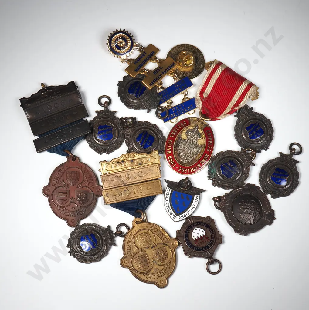 Large Assorted Lot of Antique Cycle Prize Medals Image 1++