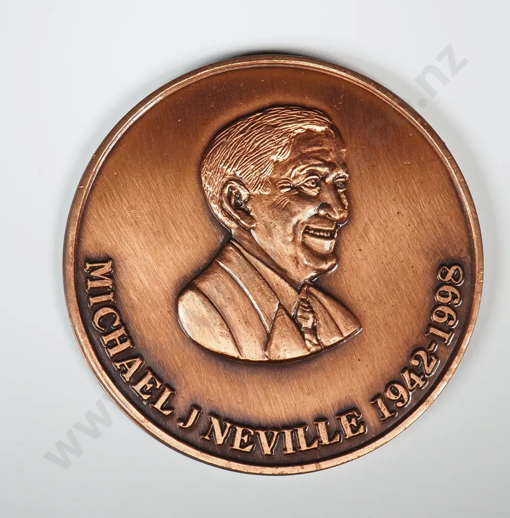 Copper medal “MICHAEL J NEVILLE 1942 - 1998” ,“BOEING / MICHAEL J NEVILLE / MEMORIAL / AWARD”, 59mm, with paperwork Image 1++