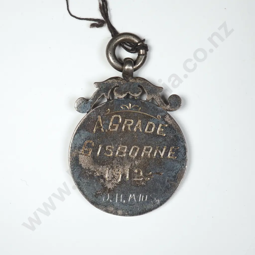 Sterling Silver 1942 A Grade Gisborne NZ Brass Band Association Prize MEdal Image 1++