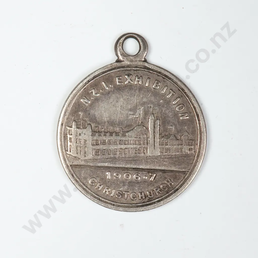 1906 NZ Exhibition Silver Medalette Image 1++