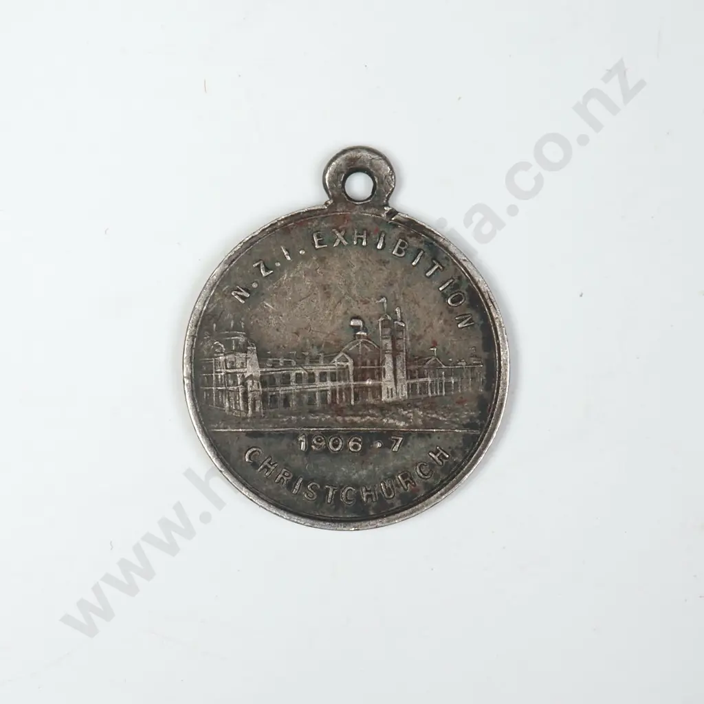 1906 NZ Exhibition Silver Medalette Image 1++